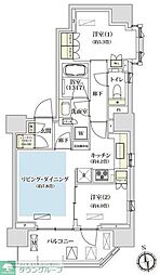 パークホームズ西荻窪アベニュー 8階2LDKの間取り
