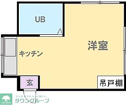 ミスズハイツ 1階ワンルームの間取り