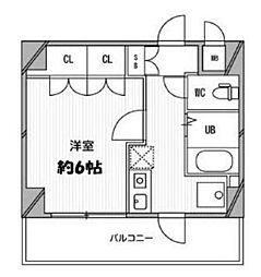 スペーシア高円寺II 1階1Kの間取り