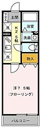 シェルヴィラージュ 2階1Kの間取り
