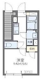 レオネクストベル　フォンターナ 1階1Kの間取り