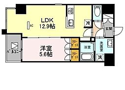 リベラーレ中野 9階1LDKの間取り