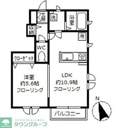 Ｃｏｕｒｔ　Ｖｉｌｌａ　久我山 1階1LDKの間取り