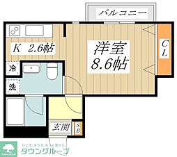 Le　Coffret 2階1Kの間取り