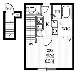 ミハス西荻窪 2階1Kの間取り