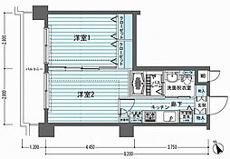 フェニックス吉祥寺アヴァンティーク 2Kの間取図画像