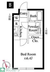 吉祥寺ヴィレッジ 102 1階1Kの間取り