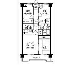 グランドール三鷹壱番館 3LDKの間取図画像