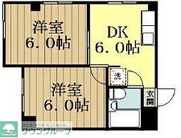 ビバリーハウスNo.7 2Kの間取図画像