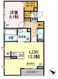 Maison桜の杜 1LDKの間取図画像