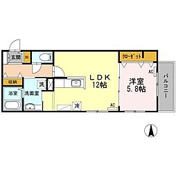 ウェルデンス江古田 1LDKの間取図画像