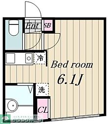 RESIDENCE東中野 ワンルームの間取図画像