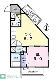 エクセレンス幸 1DKの間取図画像