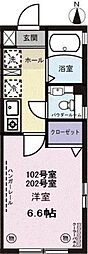 GLUCK 1Kの間取図画像