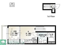 ソルナクレイシア荻窪IV 1DKの間取図画像