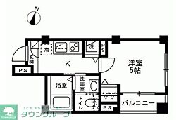 メゾンボヌール 1Kの間取図画像