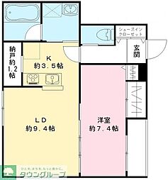 メゾンフォレスト成田東 1LDKの間取図画像
