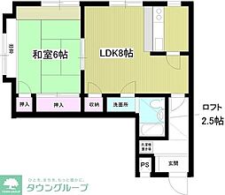 クレスト阿佐ヶ谷 1LDKの間取図画像