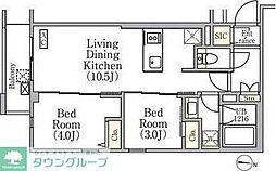 イプセ中野3丁目 2LDKの間取図画像