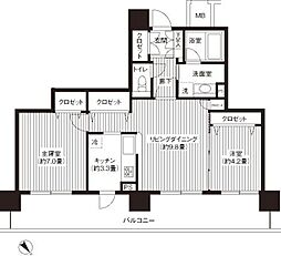 グランピラー高井戸 2LDKの間取図画像