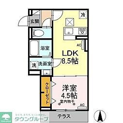 レクシア南田中 1LDKの間取図画像