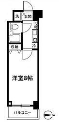 ダイヤモンドスクエア桜台1 1Kの間取図画像