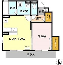 アバンティ1 1LDKの間取図画像
