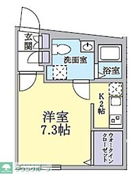 クラージュ中野 1Kの間取図画像