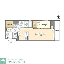 ARKMARK高円寺 1LDKの間取図画像