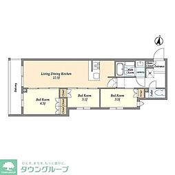 アジールコート練馬中村橋 3階3LDKの間取り