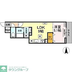 セレスティア上鷺宮 1階1LDKの間取り