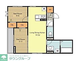 Virgo 2階2LDKの間取り