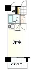朝日プラザ上杉 ワンルームの間取図画像
