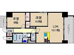 エターナ千里丘 3階2LDKの間取り
