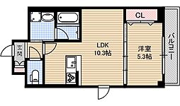ラ ペーシュ KINO 2階1LDKの間取り