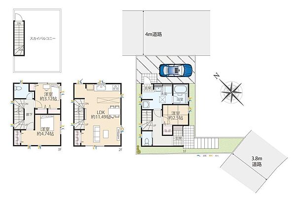 【参考プラン】建物価格：2500万円延床面積：68.71m2