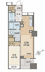 ジオ文京千石 1LDKの間取図画像