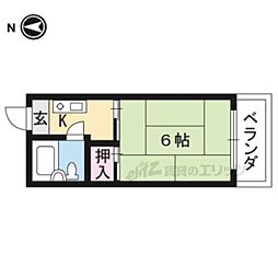 メゾン山本 2階1Kの間取り