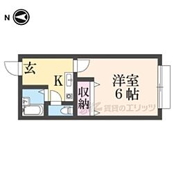一谷ハイツ 1Kの間取図画像