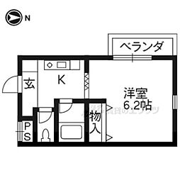 ラトゥールＹＧ 1階1Kの間取り