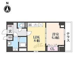 ココ　クレメント　2 1階1LDKの間取り