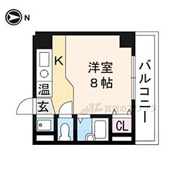 リベーラ塩屋 2階ワンルームの間取り