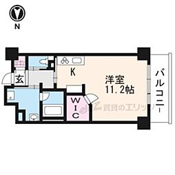 （サ高住）グランドマスト京都嵯峨野 5階ワンルームの間取り