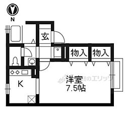 阪急京都本線 桂駅 徒歩20分の賃貸アパート 2階1Kの間取り