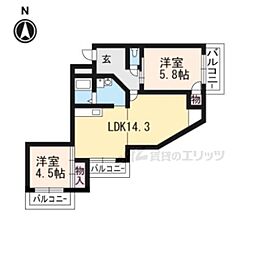 エバーグリーン嵐山 3DKの間取図画像