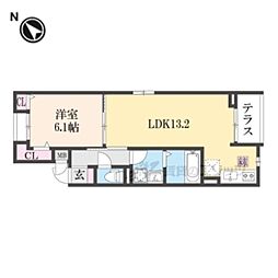 ニュー.リーヴァ25 1階1LDKの間取り