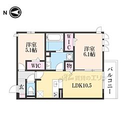 マロード亀岡駅北 3階2LDKの間取り