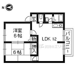 阪急京都本線 桂駅 徒歩10分の賃貸アパート 2階2LDKの間取り