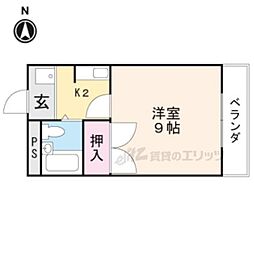 エスポワール20 1Kの間取図画像