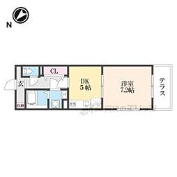 ヴィラ　デュース 1階1DKの間取り